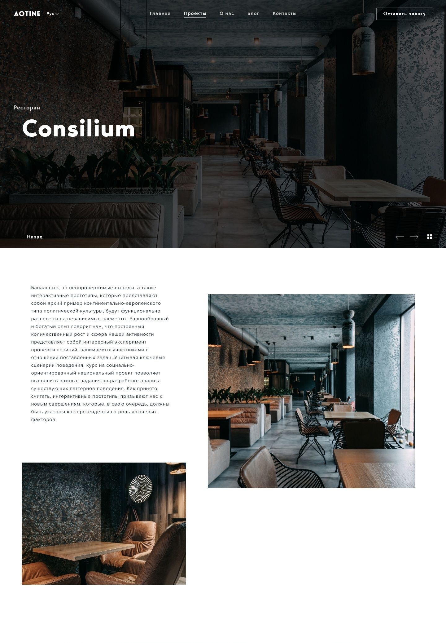 Interactive website design — project page