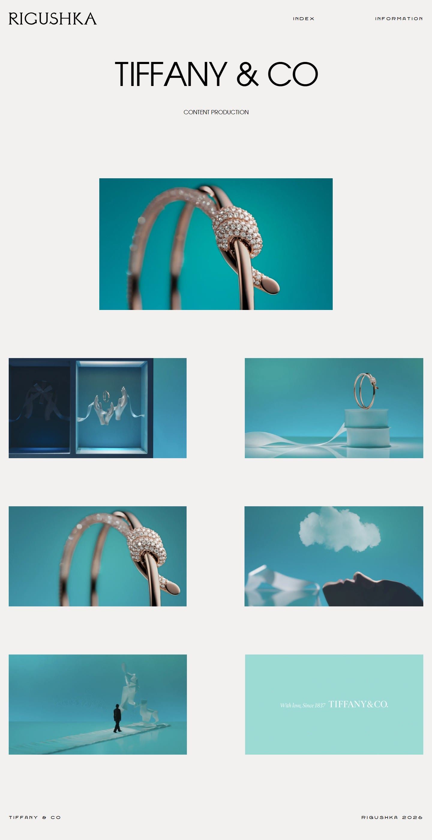 Страница проекта Tiffany & Co | Сайт студии Rigushka