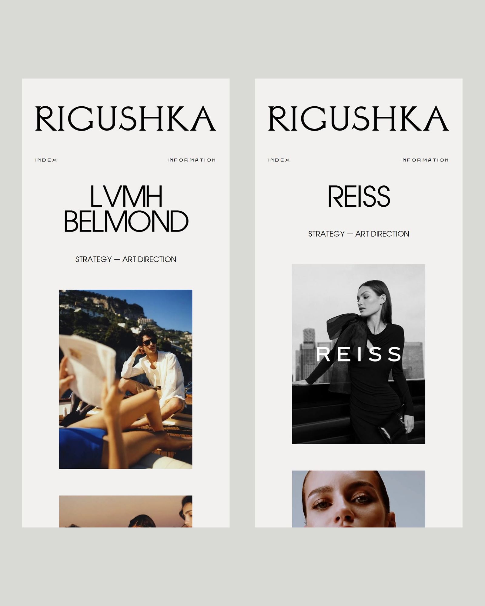 LVMH Belmond и Reiss на телефоне | Сайт студии Rigushka