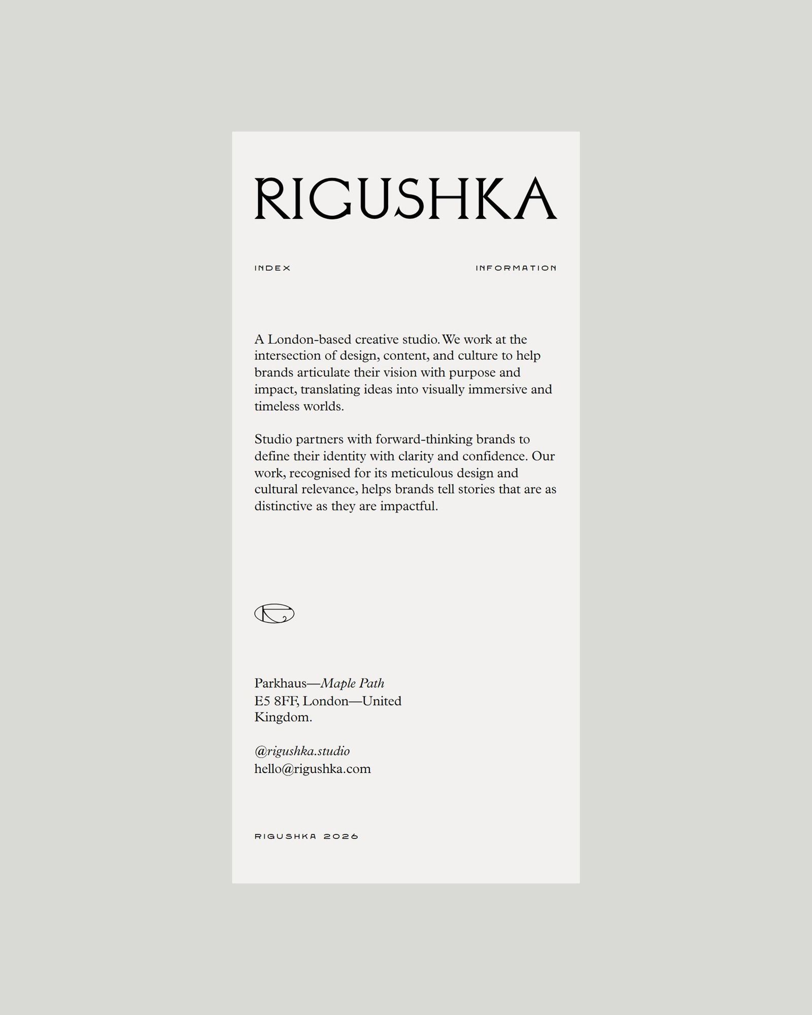 Information на телефоне | Сайт студии Rigushka